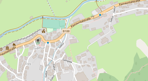 Wanderhotel auf Satellitenbild