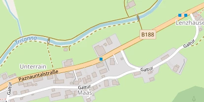 Wanderhotel auf Satellitenbild