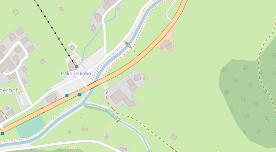 Wanderhotel auf Satellitenbild