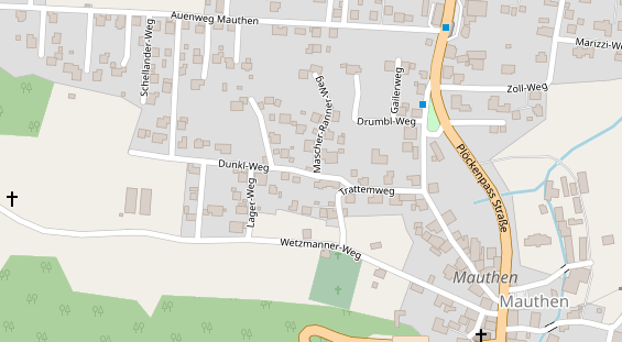 Wanderhotel auf Satellitenbild