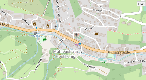 Wanderhotel auf Satellitenbild