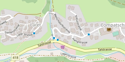 Wanderhotel auf Satellitenbild