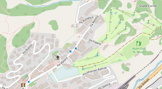 Wanderhotel auf Satellitenbild