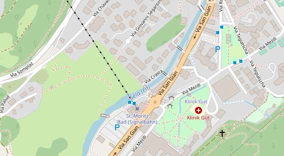 Wanderhotel auf Satellitenbild