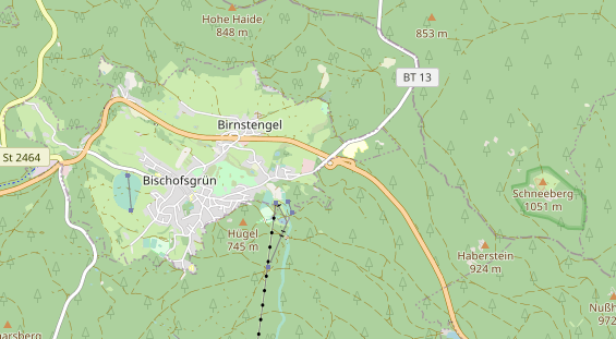 Wanderhotel auf Karte