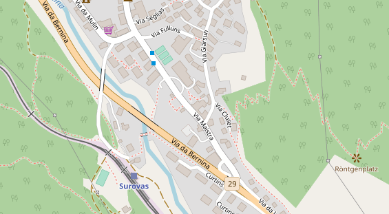 Wanderhotel auf Satellitenbild