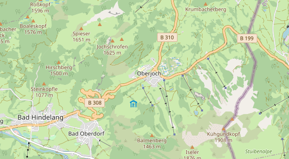 Wanderhotel auf Karte