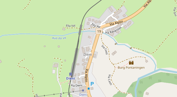 Wanderhotel auf Satellitenbild