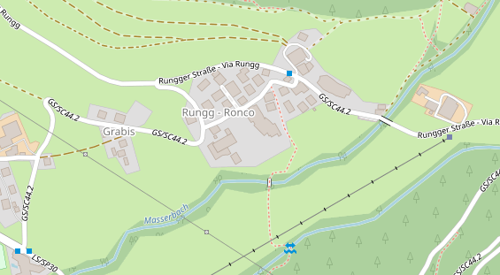 Wanderhotel auf Satellitenbild