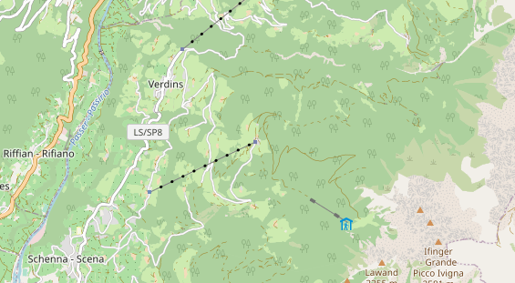 Wanderhotel auf Karte