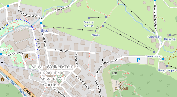 Wanderhotel auf Satellitenbild