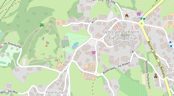 Wanderhotel auf Satellitenbild