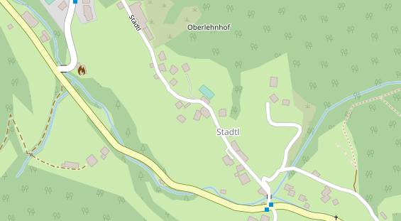 Wanderhotel auf Satellitenbild