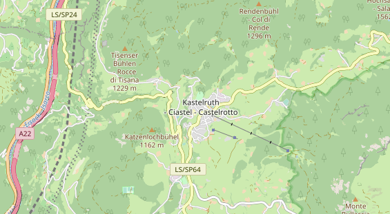 Wanderhotel auf Karte