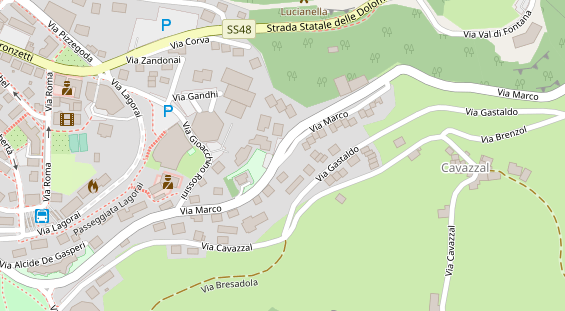 Wanderhotel auf Satellitenbild