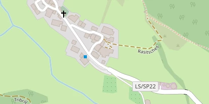 Wanderhotel auf Satellitenbild