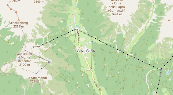 Wanderhotel auf Karte