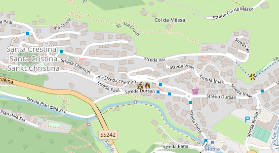 Wanderhotel auf Satellitenbild