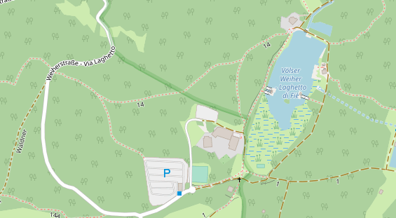 Wanderhotel auf Satellitenbild