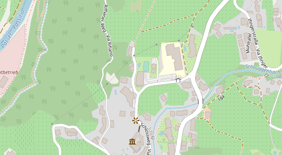 Wanderhotel auf Satellitenbild