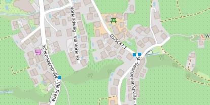 Wanderhotel auf Satellitenbild