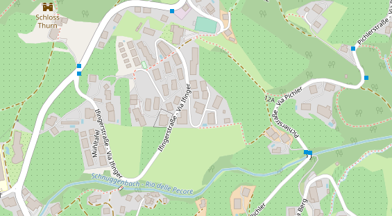 Wanderhotel auf Satellitenbild