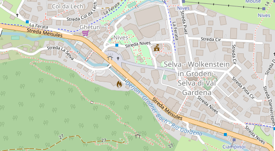 Wanderhotel auf Satellitenbild