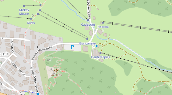 Wanderhotel auf Satellitenbild