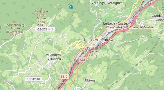 Wanderhotel auf Karte