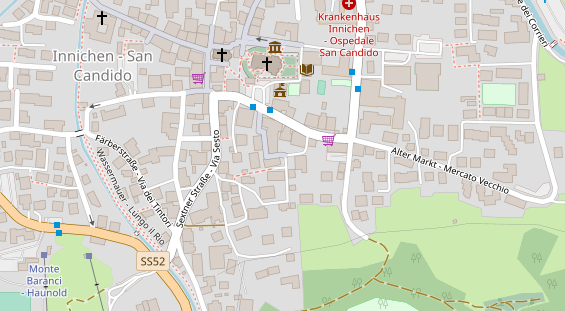 Wanderhotel auf Satellitenbild