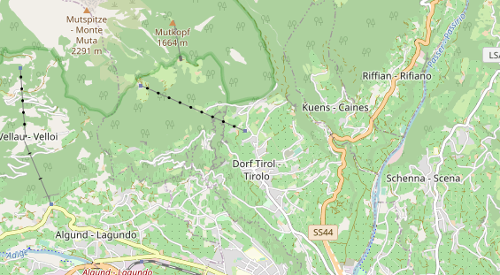 Wanderhotel auf Karte