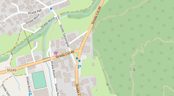 Wanderhotel auf Satellitenbild