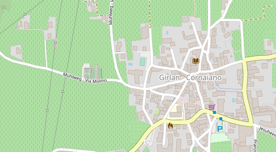 Wanderhotel auf Satellitenbild