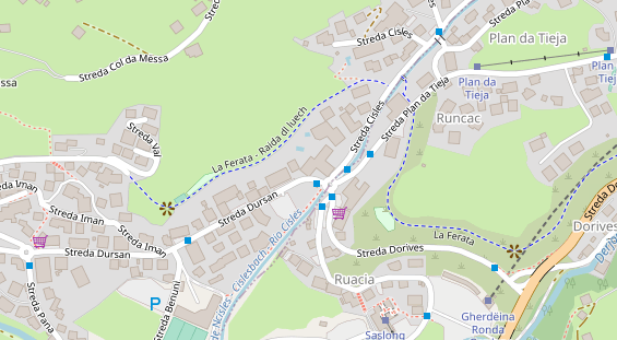 Wanderhotel auf Satellitenbild