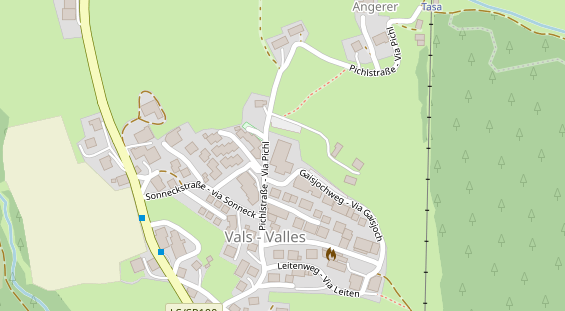 Wanderhotel auf Satellitenbild