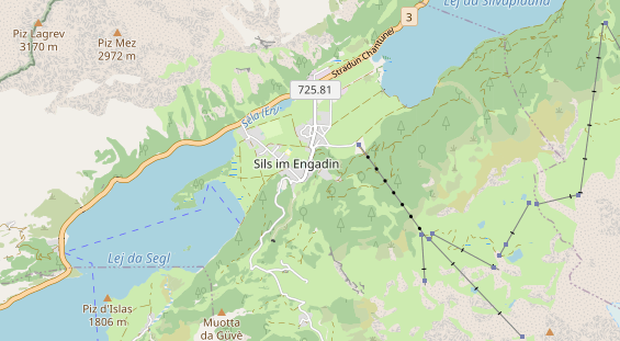 Wanderhotel auf Karte