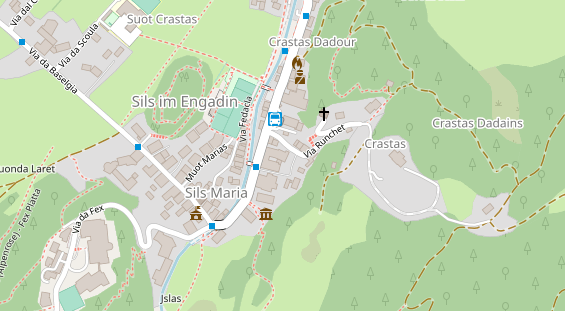 Wanderhotel auf Satellitenbild