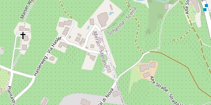 Wanderhotel auf Satellitenbild