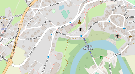 Wanderhotel auf Satellitenbild