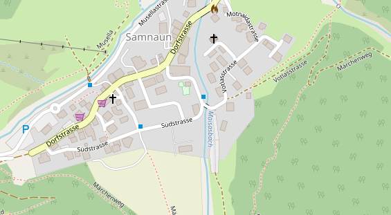 Wanderhotel auf Satellitenbild