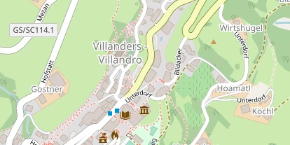 Wanderhotel auf Satellitenbild