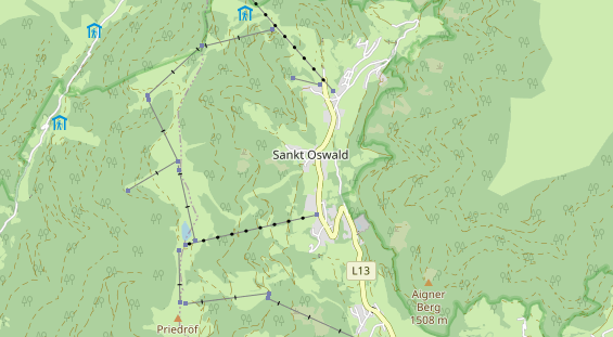 Wanderhotel auf Karte