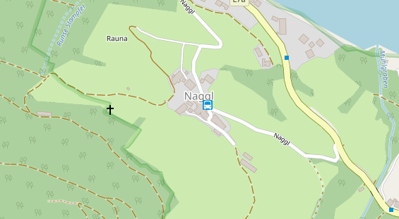 Wanderhotel auf Satellitenbild