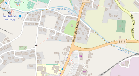 Wanderhotel auf Satellitenbild