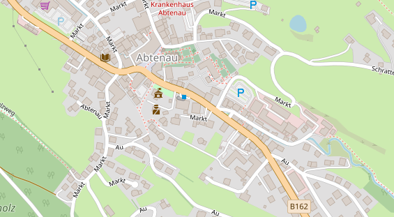 Wanderhotel auf Satellitenbild