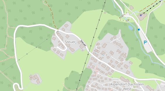 Wanderhotel auf Satellitenbild