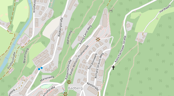 Wanderhotel auf Satellitenbild