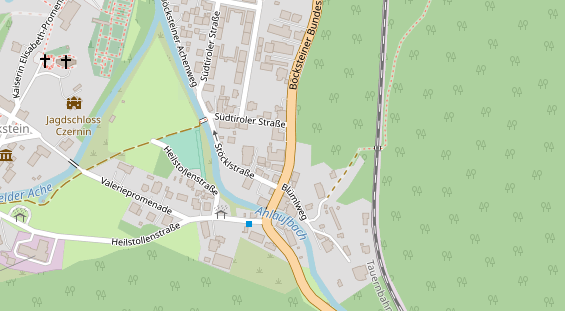 Wanderhotel auf Satellitenbild