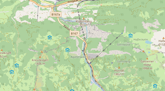 Wanderhotel auf Karte