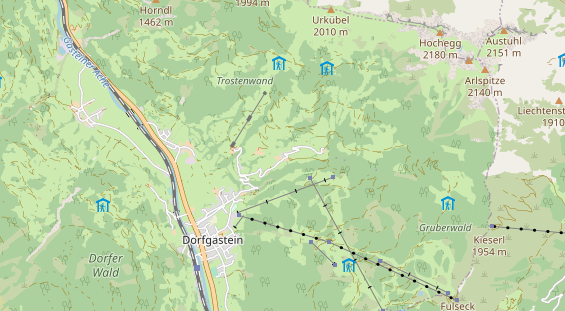 Wanderhotel auf Karte
